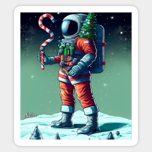 Claus Astronauts at Christmas in Space Sticker